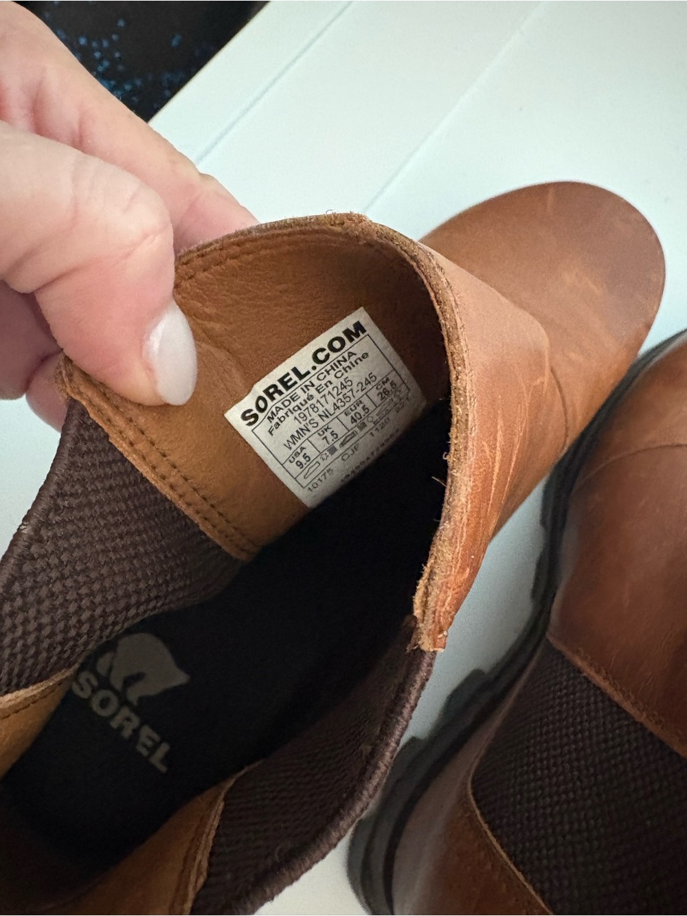 Women’s Sorel Brown Leather Chelsea Boots - Classic Slip-On Style - Picture 7 of 8